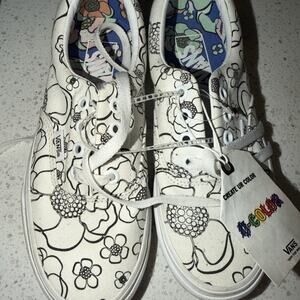 Brand New Vans Color U Floral White Shoes Canvas Womens Size 6 Create Your Color